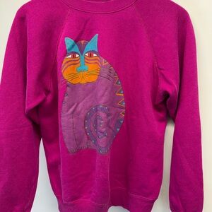 Vintage Laurel Burch Sweatshirt medium cat
